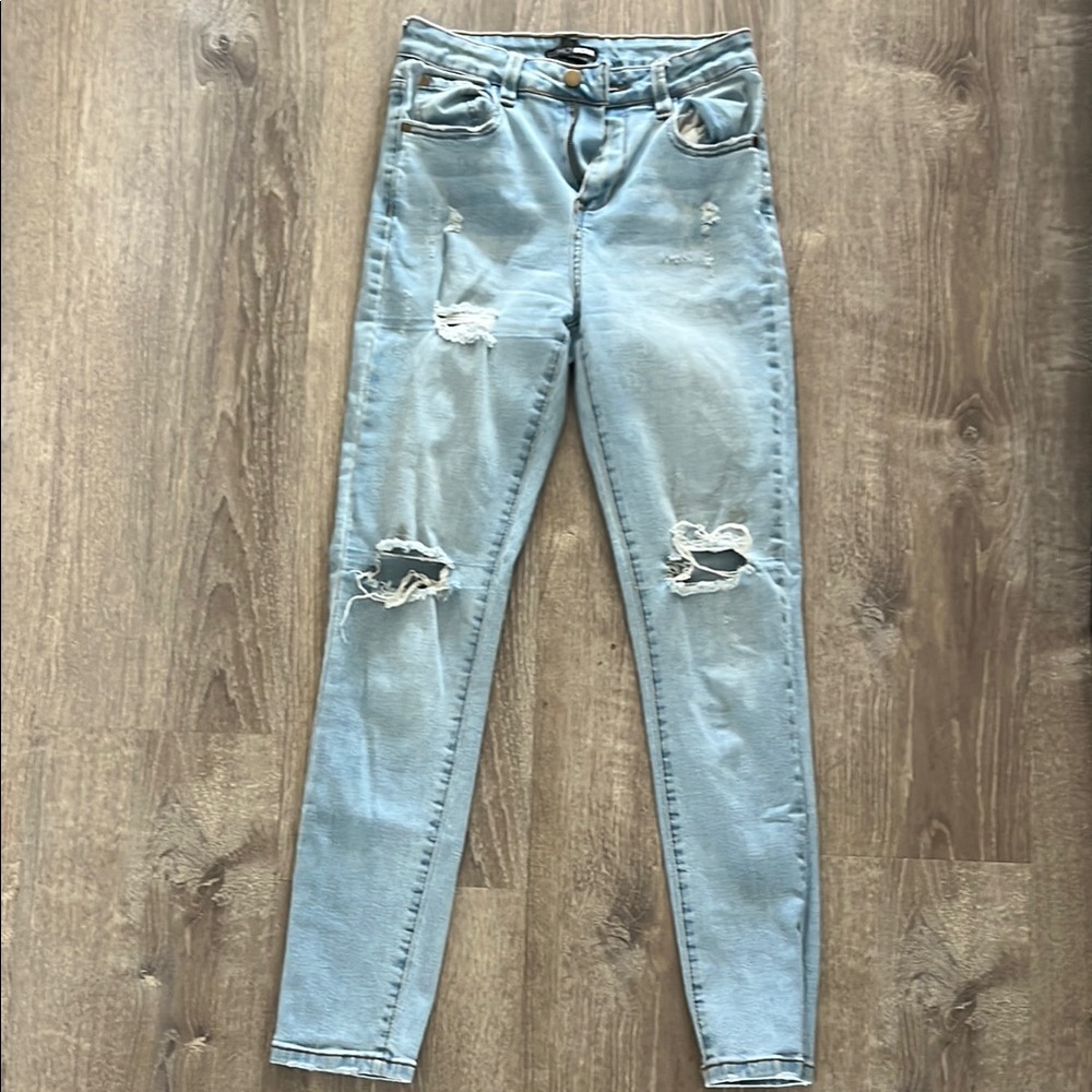 Light Blue Distressed Women's Jeans